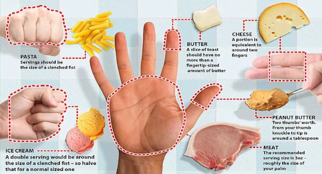 Простой метод похудения: определяем порции еды с помощью рук
