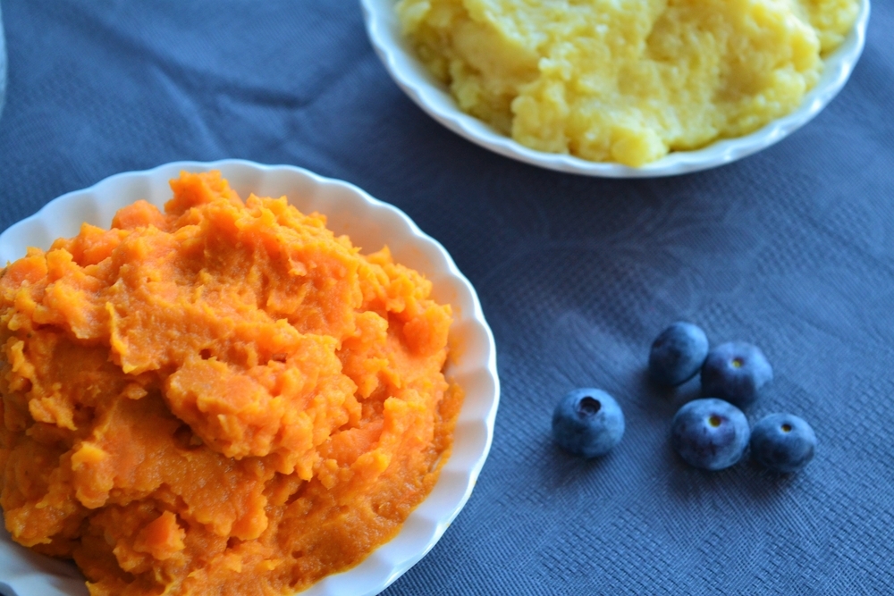 пюре из сладкого и обычного картофеля